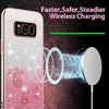 For Samsung Galaxy S8 Gradient Glitter Flower All-inclusive Phone Case(Pink)