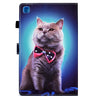 For Samsung Galaxy Tab S6 Lite T610 Sewing Pen Slot Leather Tablet Case(Bow Tie Cat)