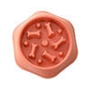 Coral Pink Slow Feeder Dog Bowl | Anti-Gulping Pet Bowl