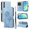 For Samsung Galaxy A26 5G Global Dandelion Embossed Pattern Flip Leather Phone Case(Sky Blue)
