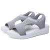 Women Breathable Platform Sandals Flying Woven Wedge Beach Sandals, Size: 41(light grey)