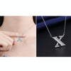 Women Fashion S925 Sterling Silver English Alphabet Pendant Necklace, Style:X