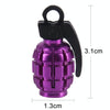 4 PCS Universal Grenade Shaped Bicycle Tire Valve Caps(Purple)