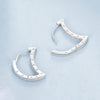 S925 Sterling Silver Platinum-Plated Crescent Zircon Earrings(BSE1031)