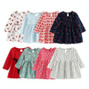 Girl Dress Children Dress Girls Long Sleeve Plaid Dress Soft Cotton Summer Princess Dresses Baby Girls Clothes, Size:110cm(Royal Blue Cherry)