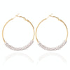 Women Hoop Earrings Ethnic Vintage Bead Boho Earrings Statement Jewelry(white)