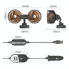 F6026 Large Suction Cup Vehicle-Mounted Double-Head Fan, Model: USB