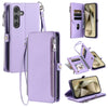 For Samsung Galaxy A36 Leather Stitching Multi-card Slot Zipper Phone Case(Purple)