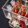 Glass Storage Box Manicure Skin Care Cosmetic Brush Tool Desktop Storage Cosmetic Box(Copper)