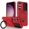 For Samsung Galaxy S24+ 5G Sliding Camshield MagSafe Holder TPU Hybrid PC Phone Case(Red)