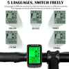 WEST BIKING 5 Languages Bicycle Waterproof Backlight Multifunction Wireless Odometer Speedometer(Black)