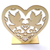 2 PCS Creative Heart Shaped Wooden Decoration Romantic Wooden Sign LED Candle Light(JM01453)