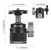 PULUZ 360 Panorama Aluminum Alloy Tripod Ball Head Adapter with Knob Lock(Black)