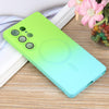 For Samsung Galaxy S25 Ultra 5G Liquid TPU Silicone Gradient MagSafe Phone Case(Cyan Blue)