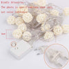 20 LEDs Rattan Balls Lights Fairy Holiday Christmas Outdoor LED Decorative Lamp, Style:4m Battery Style(Coffee +White)