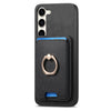 For Samsung Galaxy S24 FE 5G Retro Cross Leather Ring Vertical Insert Card Bag MagSafe Phone Case(Black)