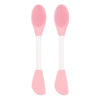 2pcs Dual Head Silicone Face Mask Brush Face Cleansing Massage Brush Mud Mask Applicator(Pink)
