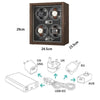 USB Automatic Mechanical Watch Shaker Watch Rotates Places Storage Box, Color: 4 Watches Black