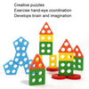 Children Geometric Shapes Color Matching Building Blocks Columns Toys(21 In 1 Macaron)