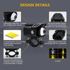 S8 Motorcycle Rearview Mirror LED Strobe Spotlight(Black)