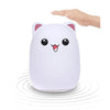 Color Change Cat Shape USB Rechargeable LED Silicone Soft Nightlight (Pink)