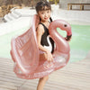 Inflatable Children Swimming Ring with Sunshade Floating Seat(Flamingo)