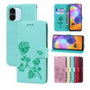 For Xiaomi Redmi A1/A2 Rose Embossed Flip PU Leather Phone Case(Green)
