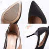 Women Shoes Bow Pointed Toe Stiletto Heels, Size:39(Black)