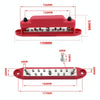 M6 3-post 10-way RV Yacht Short-circuit Proof Base DC Busbar, Color: Red