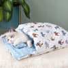 Washable Cat & Dog Sleeping Bag, Blue Pony, Large