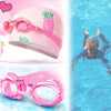 3 in 1 Children Swimming Swimming Cap + Swimming Goggles + Nose Clip Earplugs Set(Pink Pineapple)