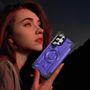 For Samsung Galaxy S24 Ultra 5G Lens Holder MagSafe Phone Case(Purple)