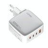 LDNIO Q408 100W GaN USB+3 USB-C / Type-C Interface Charger with 1m 100W USB-C / Type-C to USB-C / Type-C Data Cable, Plug Type:EU Plug(White)