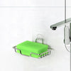 Stainless Steel Wall-Mounted Bathroom Soap Storage Rack, Style: Single Layer Curved With Sticker