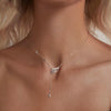 S925 Sterling Silver Platinum-plated Wing Feather Clavicle Necklace(BSN395)