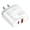 LDNIO Q229 QC3.0 / PD20W USB + Type-C Fast Charger with 1m Type-C to 8 Pin Cable, Plug Type:US Plug(White)