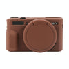 For Canon PowerShot G7 X Mark II / G7X2 Soft Silicone Protective Case with Lens Cover(Coffee)