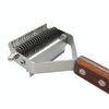 Wooden Handle Pet Comb - Dual-Sided Stainless Steel