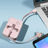 5-In-1 Telescopic Multifunctional Charging Cable Phone Bracket Function With Makeup Mirror(Pink)