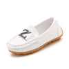 DKF-282 Lightweight Non-slip Dance Bean Shoes Children Leather Shoes, Size: 28(White)