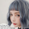 Wig Female Corn Perm Short Curly Hair Simulation Chemical Fiber Wig Headgear(Haze Blue 25CM)