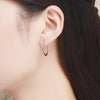 Personality Small Circle Earrings S925 Sterling Silver Female Zircon Earrings