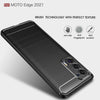 For Motorola Moto Edge 2021 Brushed Texture Carbon Fiber TPU Case(Black)