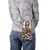 Leopard Print Knitted Mini Crossbody Phone Bag For 6.9 inch and Below Phones(Brown)