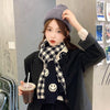 Double-Sided Cute Smiling Face Wool Scarf Women Autumn And Winter All-Match Thick Warm Knitted Bib, Length (cm): 190cm(Black)