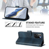 For Samsung Galaxy Note20 Ultra Line Splicing Buckle Retro Leather Phone Case(Dark Blue)