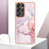 For Samsung Galaxy S25 Ultra 5G Electroplating Marble Pattern Dual-side IMD TPU Shockproof Phone Case(Rose Gold 005)