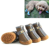 Dog Shoes Breathable Non-Slip Small 2.8x3.5cm Khaki (4 Pack)