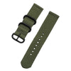 Washable Nylon Canvas Watchband, Band Width:22mm(Army Green with Black Ring Buckle)