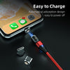 1m 3A Output 3 in 1 USB to 8 Pin + USB-C / Type-C + Micro USB 540 Degree Rotating Magnetic Data Sync Charging Cable(Black)